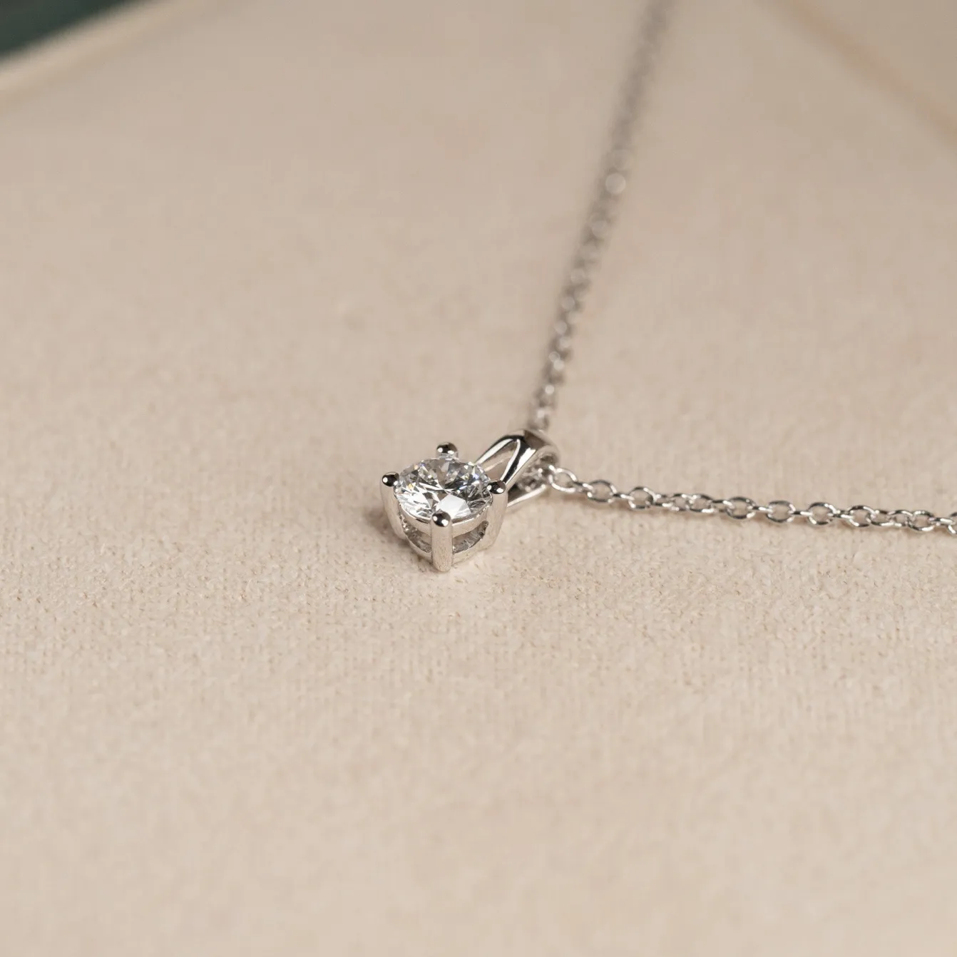 PRONG SOLITAIRE DIAMOND PENDANT - 0.25ct - WG