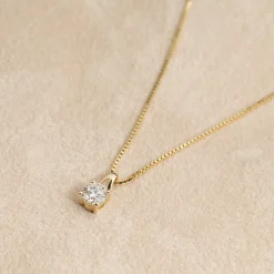 PRONG SOLITAIRE DIAMOND PENDANT - 1.0ct - YG