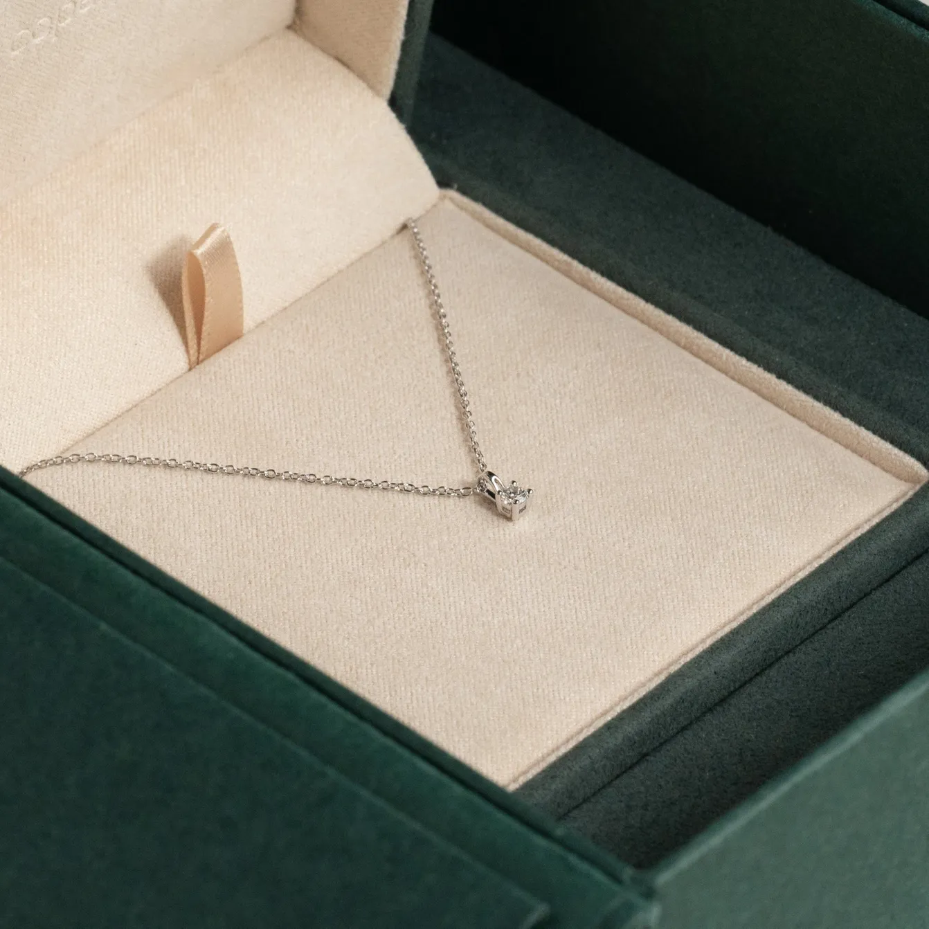 PRONG SOLITAIRE DIAMOND PENDANT - 0.1ct - WG