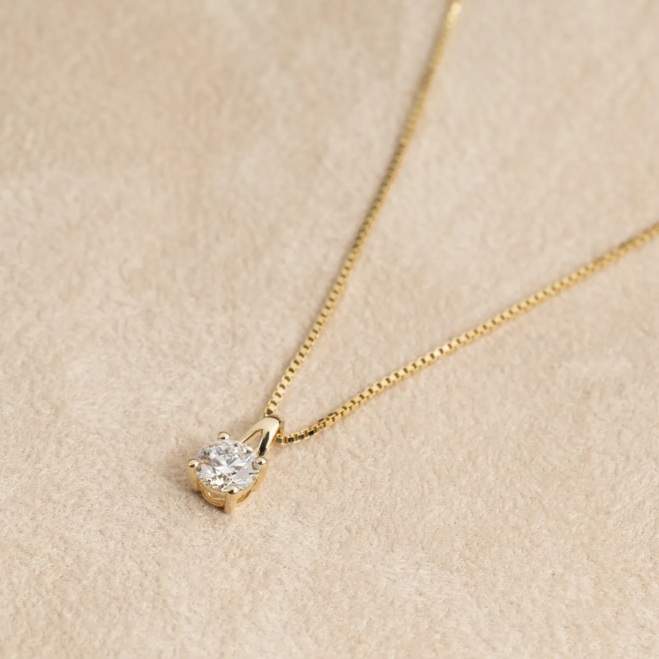 PRONG SOLITAIRE DIAMOND PENDANT - 1.0ct - YG