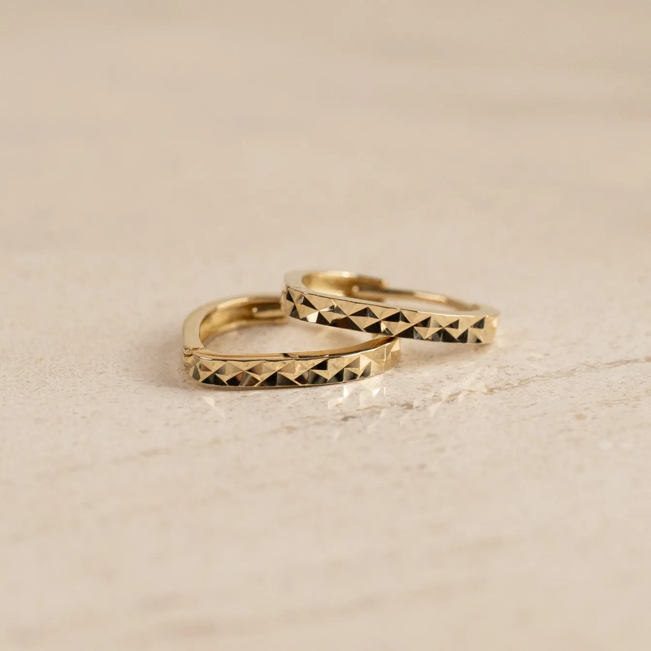 RAMONA SOLID GOLD HUGGIE EARRING