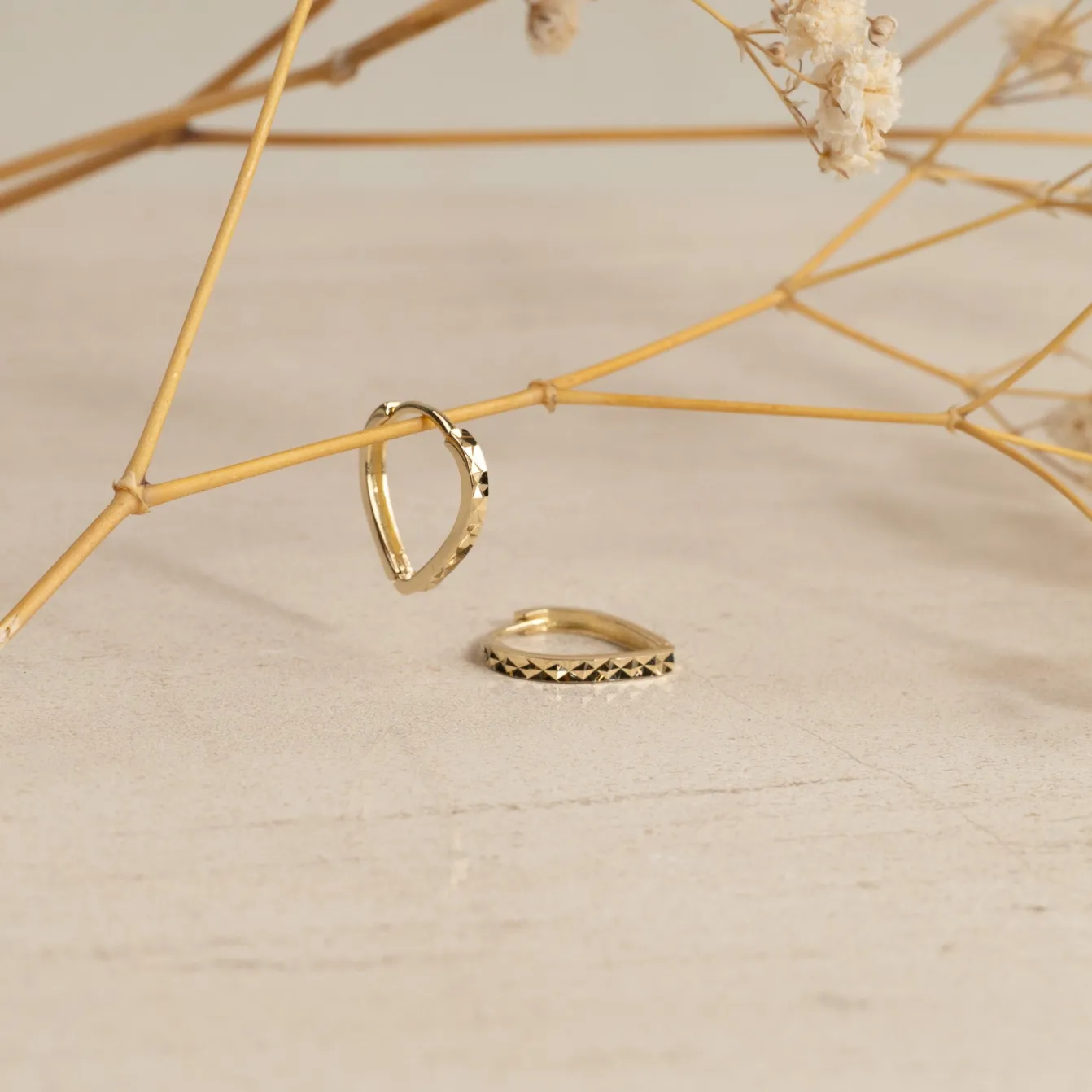 RAMONA SOLID GOLD HUGGIE EARRING