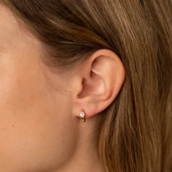 REBEKKA CRYSTAL GOLDEN CREOL EARRING - Sisi Copenhagen