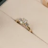 RECTANGULAR CUSHION-CUT THREE-STONE DIAMOND RING - 1.15ct - YG