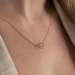RINGS-CONNECTED SOLID GOLD NECKLACE - GA45466 - Sisi Copenhagen