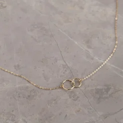 RINGS-CONNECTED SOLID GOLD NECKLACE - GA45466 - Sisi Copenhagen