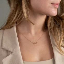 RINGS-CONNECTED SOLID GOLD NECKLACE - GA45466 - Sisi Copenhagen