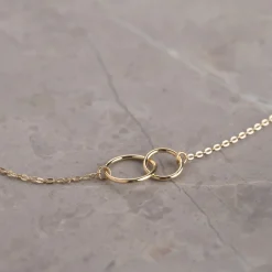 RINGS-CONNECTED SOLID GOLD NECKLACE - GA45466 - Sisi Copenhagen
