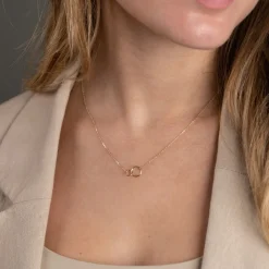 RINGS-CONNECTED SOLID GOLD NECKLACE - GA45466 - Sisi Copenhagen
