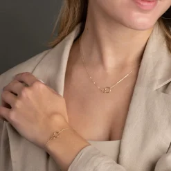 RINGS-CONNECTED SOLID GOLD NECKLACE - GA45466 - Sisi Copenhagen