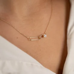 RIVA PEARL SOLID GOLD NECKLACE