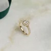 ROUND HALO ALLIANCE DIAMOND RING - 1.2ct - YG