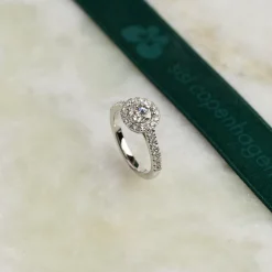 ROUND HALO ALLIANCE DIAMOND RING - 1.2ct - WG
