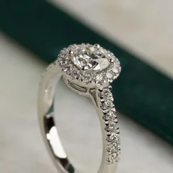 ROUND HALO ALLIANCE DIAMOND RING - 1.2ct - WG