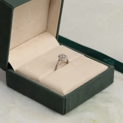 ROUND HALO ALLIANCE DIAMOND RING - 1.2ct - WG