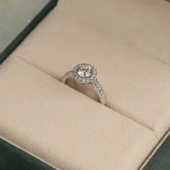 ROUND HALO ALLIANCE DIAMOND RING - 1.2ct - WG