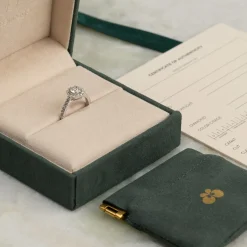 ROUND HALO ALLIANCE DIAMOND RING - 1.2ct - WG