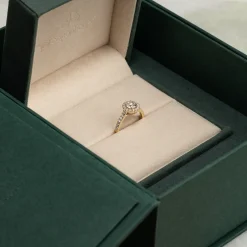 ROUND HALO ALLIANCE DIAMOND RING - 1.2ct - YG