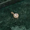 ROUND HALO DIAMOND PENDANT - 0.66ct - YG