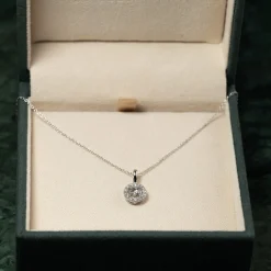 ROUND HALO DIAMOND PENDANT - 0.5ct - WG