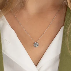 ROUND PAVE DIAMOND PENDANT - 0.45ct - WG