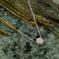 ROUND PAVE DIAMOND PENDANT - 0.2ct - WG
