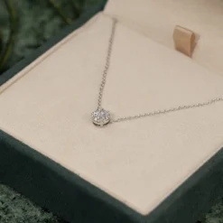 ROUND PAVE DIAMOND PENDANT - 0.2ct - WG