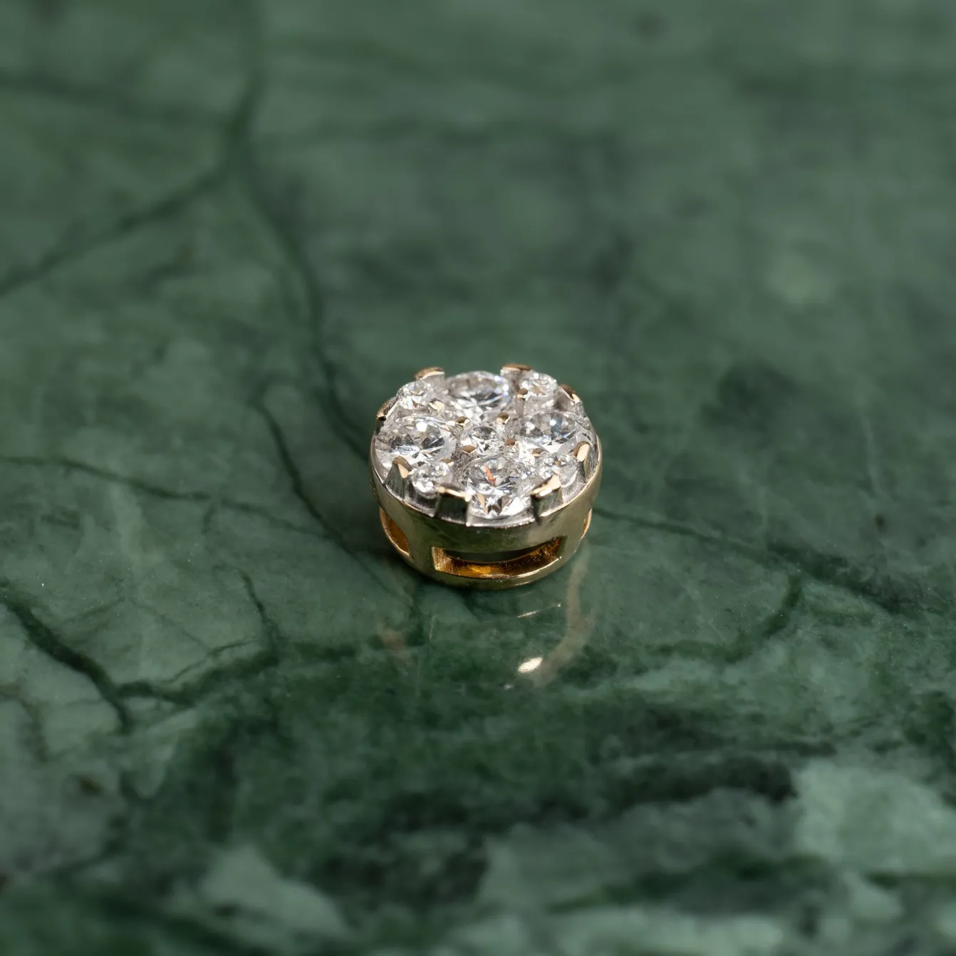 ROUND PAVE DIAMOND PENDANT - 0.2ct - YG