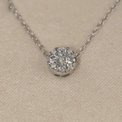 ROUND PAVE DIAMOND PENDANT - 0.2ct - WG