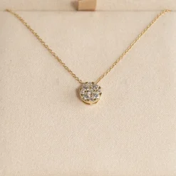 ROUND PAVE DIAMOND PENDANT - 0.45ct - YG