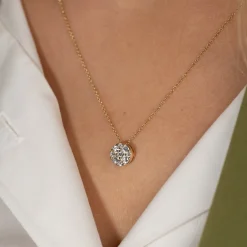 ROUND PAVE DIAMOND PENDANT - 0.45ct - YG