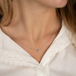 ROUND PAVE DIAMOND PENDANT - 0.2ct - WG