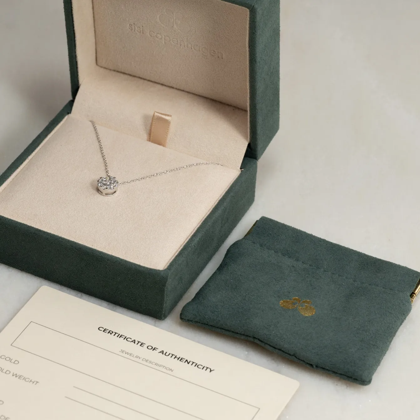 ROUND PAVE DIAMOND PENDANT - 0.45ct - WG