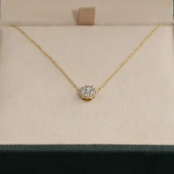 ROUND PAVE DIAMOND PENDANT - 0.2ct - YG