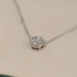 ROUND PAVE DIAMOND PENDANT - 0.2ct - WG