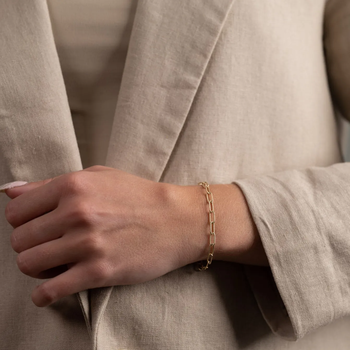 ROXANNE SOLID GOLD BRACELET - B&T Kustom Designs