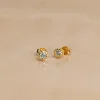 SELENE BLUE TOPAZ GOLDEN STUD EARRING