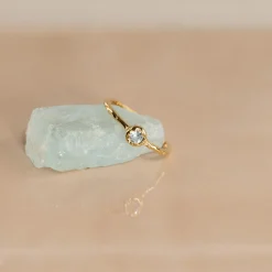SELENE BLUE TOPAZ GOLDEN RING