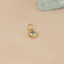 SELENE BLUE TOPAZ GOLDEN PENDANT