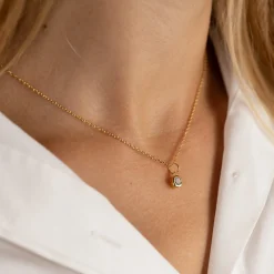 SELENE BLUE TOPAZ GOLDEN PENDANT