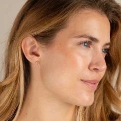 SELENE BLUE TOPAZ GOLDEN STUD EARRING