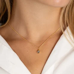 SELENE BLUE TOPAZ GOLDEN PENDANT