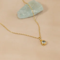 SELENE BLUE TOPAZ GOLDEN PENDANT