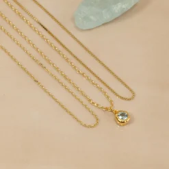SELENE BLUE TOPAZ GOLDEN PENDANT
