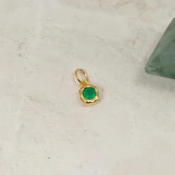 SELENE GREEN AGATE GOLDEN PENDANT