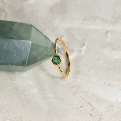 SELENE GREEN AGATE GOLDEN RING