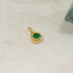 SELENE GREEN AGATE GOLDEN PENDANT