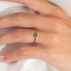 SELENE GREEN AGATE GOLDEN RING