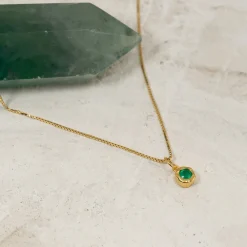 SELENE GREEN AGATE GOLDEN PENDANT
