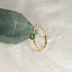 SELENE GREEN AGATE GOLDEN RING